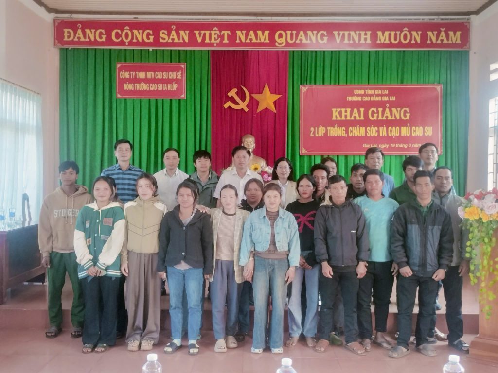 Cao su Chư Sê tổ chức đào tạo thợ cạo cho vụ thu hoạch mới